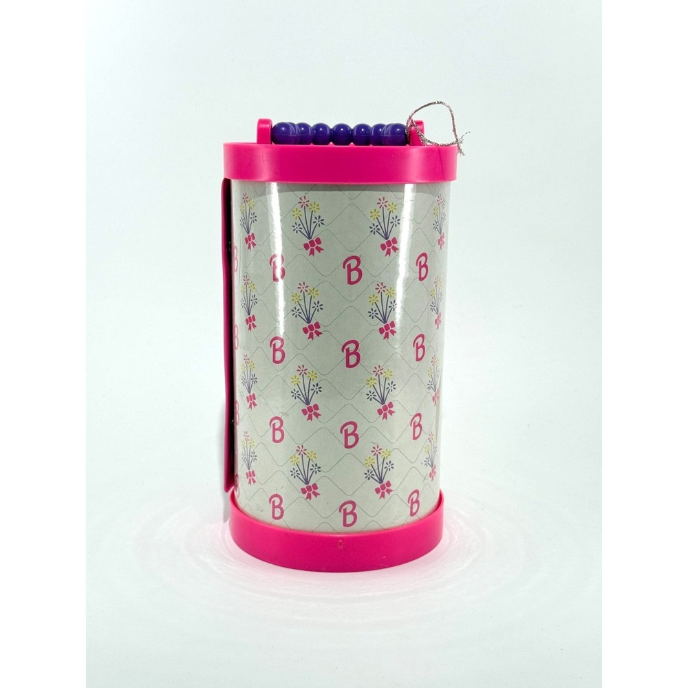 Barbie Round Accessory Case,  Mattel,  White Pink Purple Drawers Shelves 1994 - Picture 2 of 5
